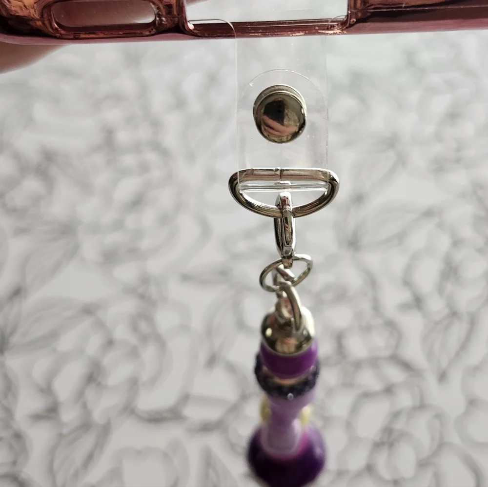 Cell Phone Charm Purple Handcrafted